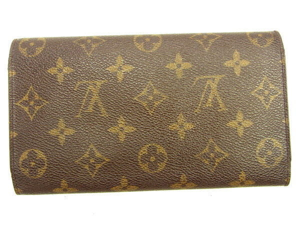 LOUIS VUITTON Long Wallet Purse M61215 PVCx leather Brown Porte Tresor International