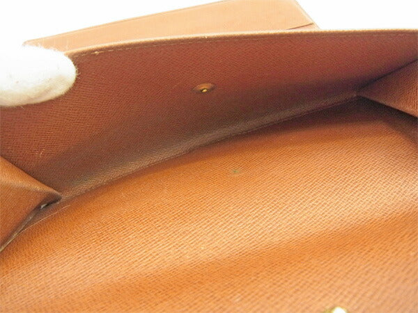 LOUIS VUITTON Long Wallet Purse M61215 PVCx leather Brown Porte Tresor International