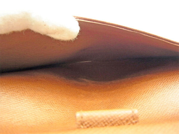 LOUIS VUITTON Long Wallet Purse M61215 PVCx leather Brown Porte Tresor International