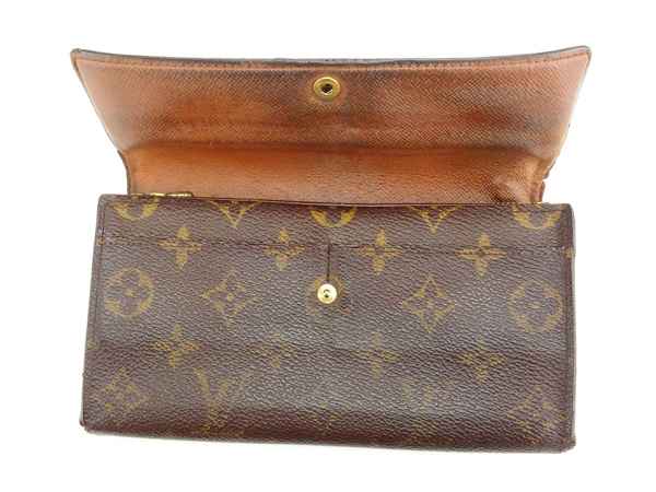 LOUIS VUITTON Long Wallet Purse M61725 Brown Pochette Porto Monécredi