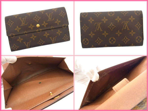 LOUIS VUITTON Tri-fold wallet M61217 Brown Porte Tresor International