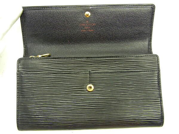 LOUIS VUITTON Long Wallet Purse M63592 black Pochette Porto Monécredi