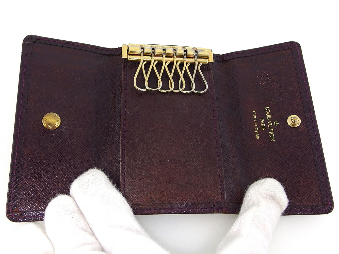 LOUIS VUITTON Key case Key holder M30536 Brown purple gold Multicles6