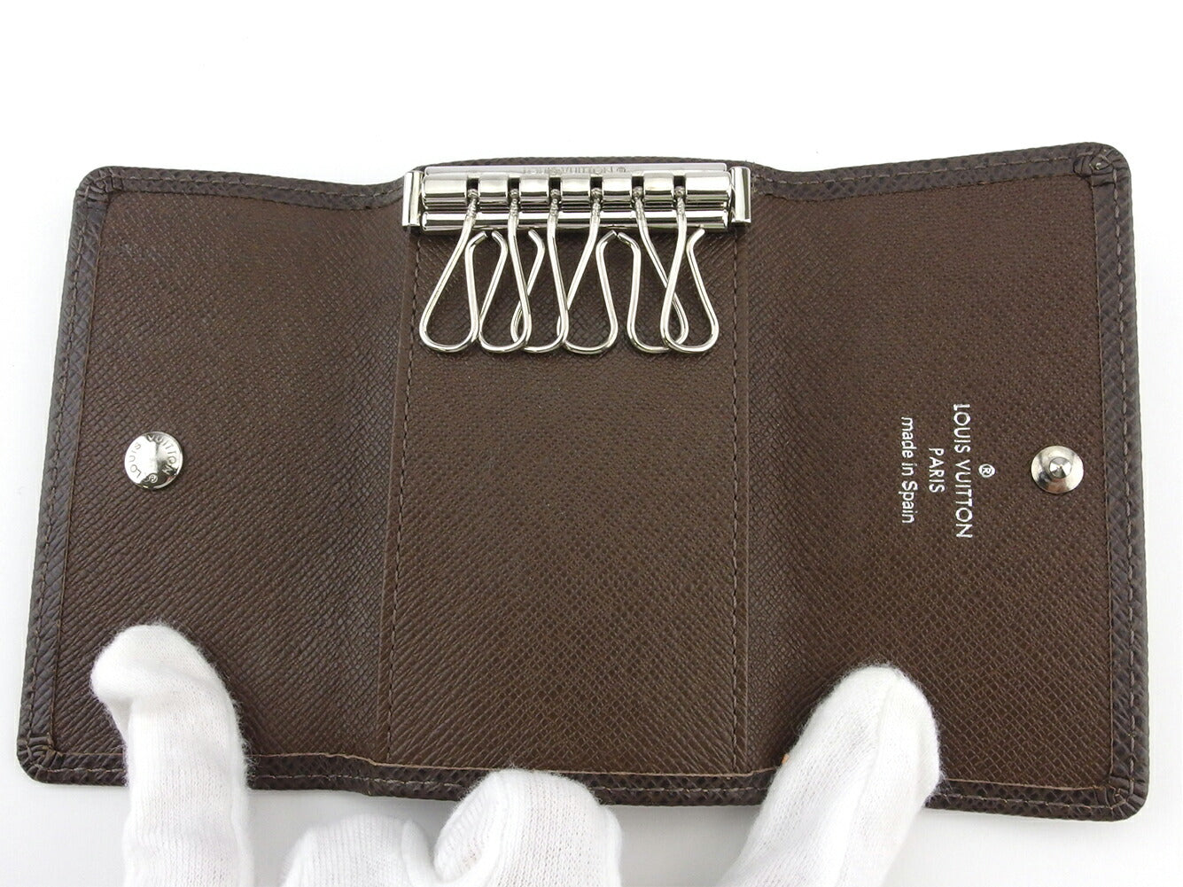 LOUIS VUITTON Key case Key holder M30538 Brown silver Multicles6