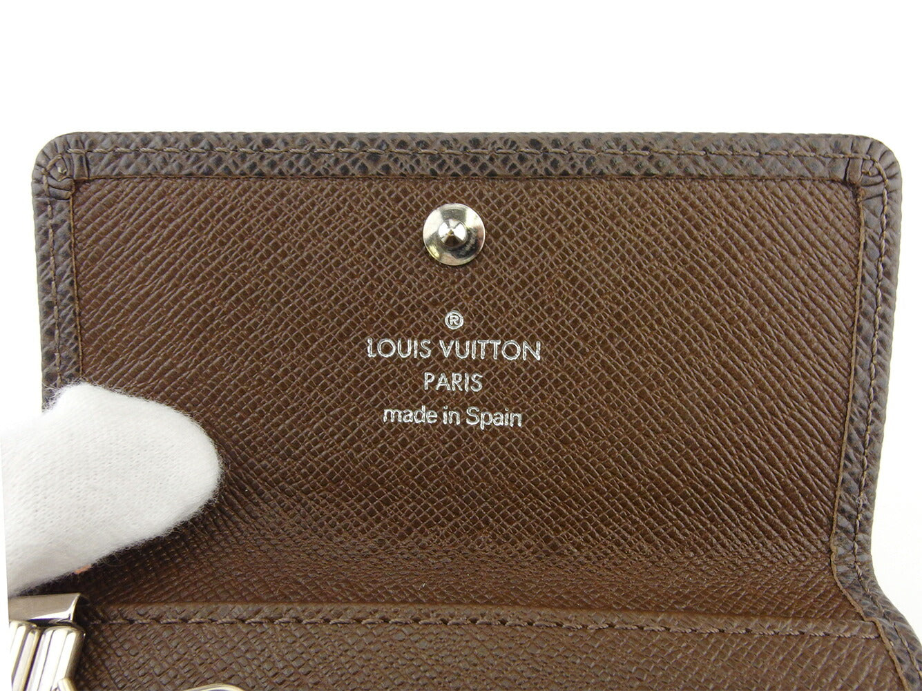 LOUIS VUITTON Key case Key holder M30538 Brown silver Multicles6
