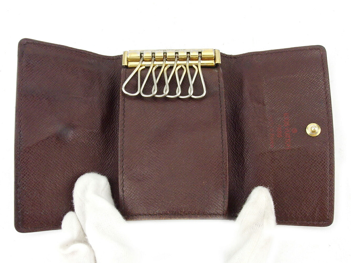 LOUIS VUITTON Key case Key holder N62630 Brown beige gold Multicles6