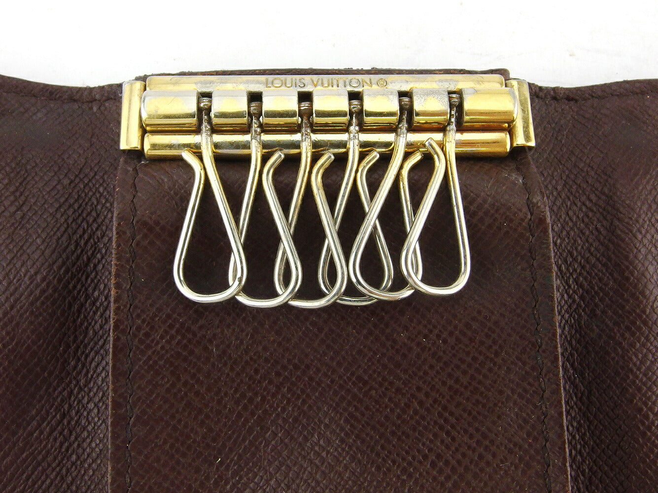 LOUIS VUITTON Key case Key holder N62630 Brown beige gold Multicles6