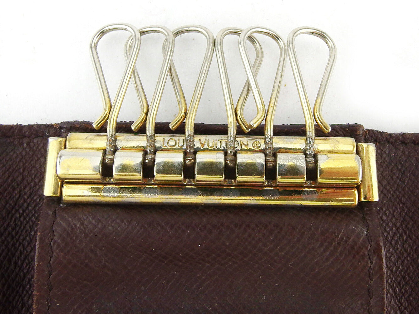LOUIS VUITTON Key case Key holder N62630 Brown beige gold Multicles6