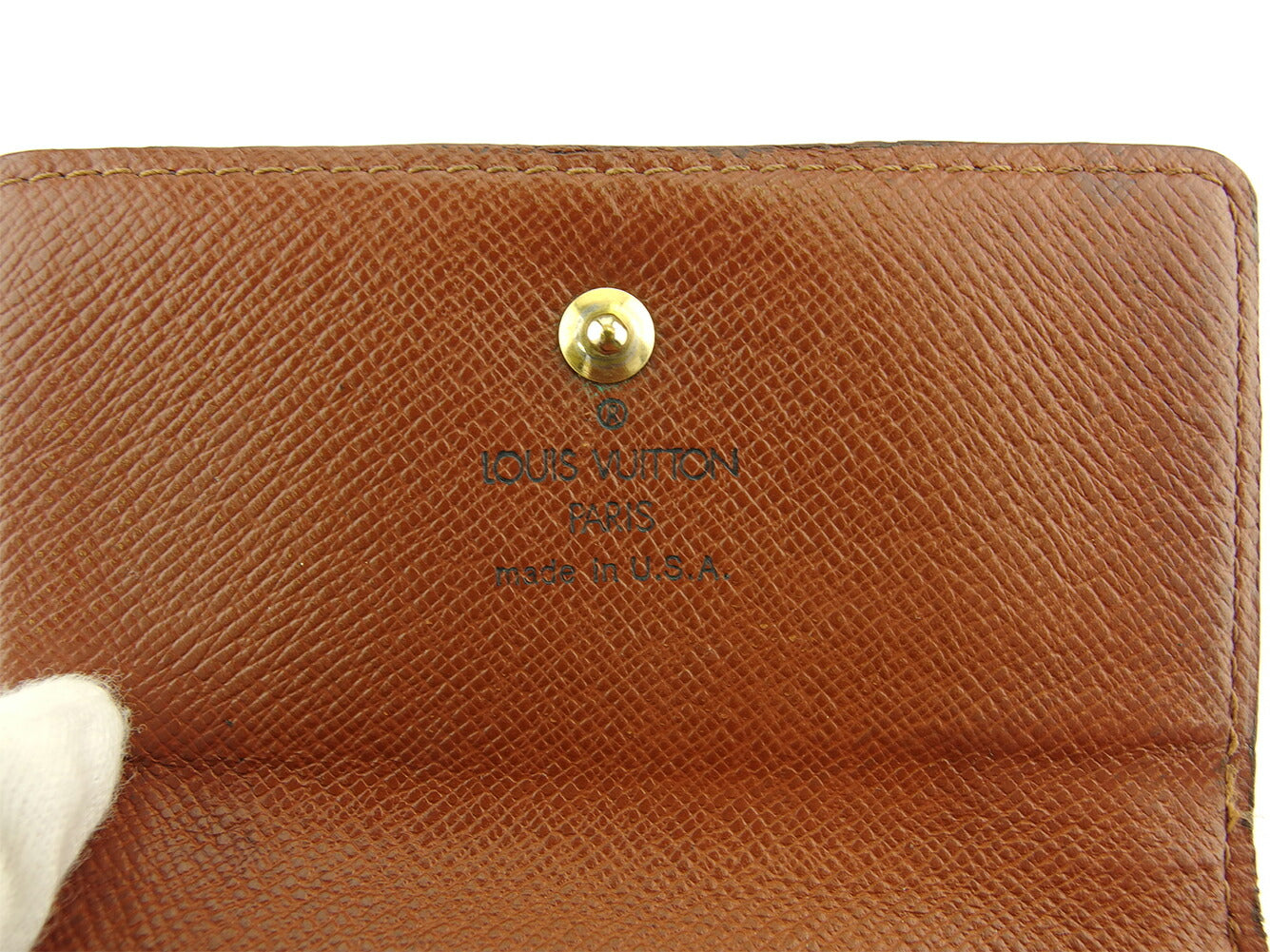 LOUIS VUITTON Bifold Wallet M61652 Brown beige gold Porte Monnaie Billets Cartes Credit
