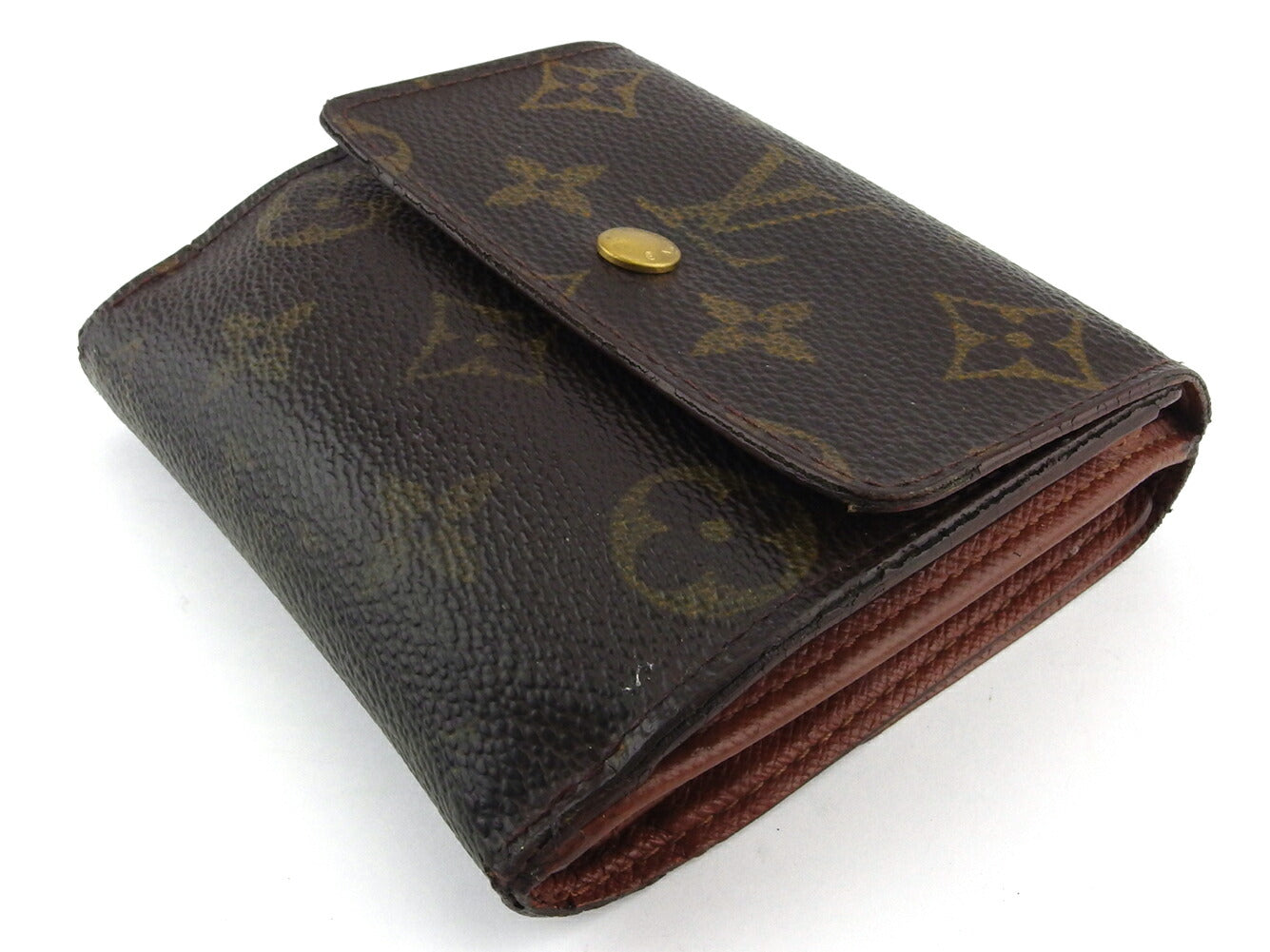 LOUIS VUITTON Bifold Wallet M61652 Brown beige gold Porte Monnaie Billets Cartes Credit