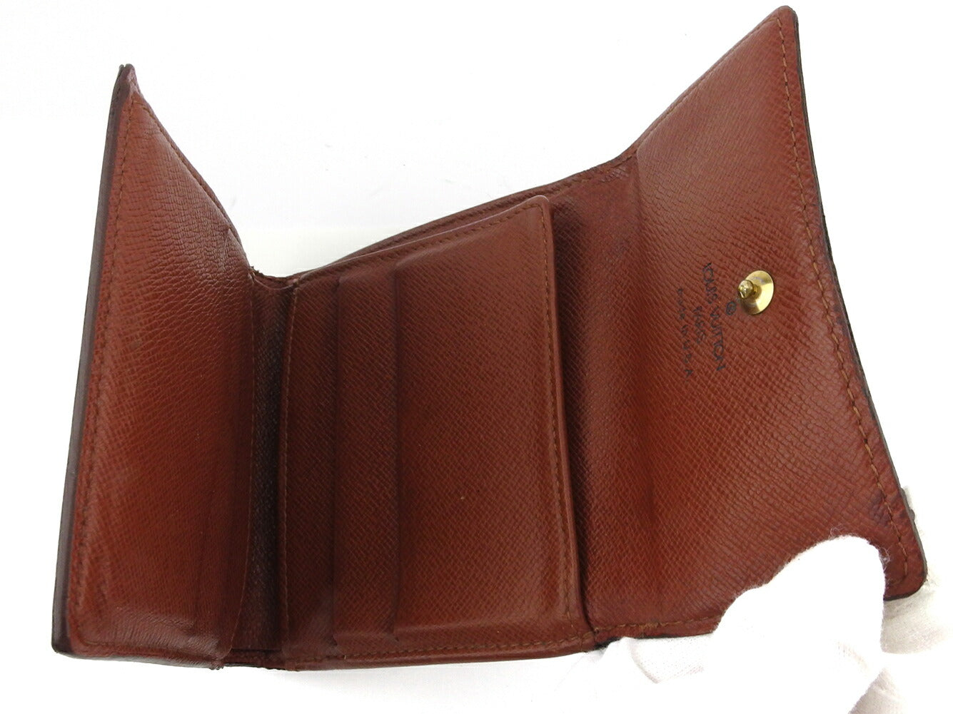 LOUIS VUITTON Bifold Wallet M61652 Brown beige gold Porte Monnaie Billets Cartes Credit