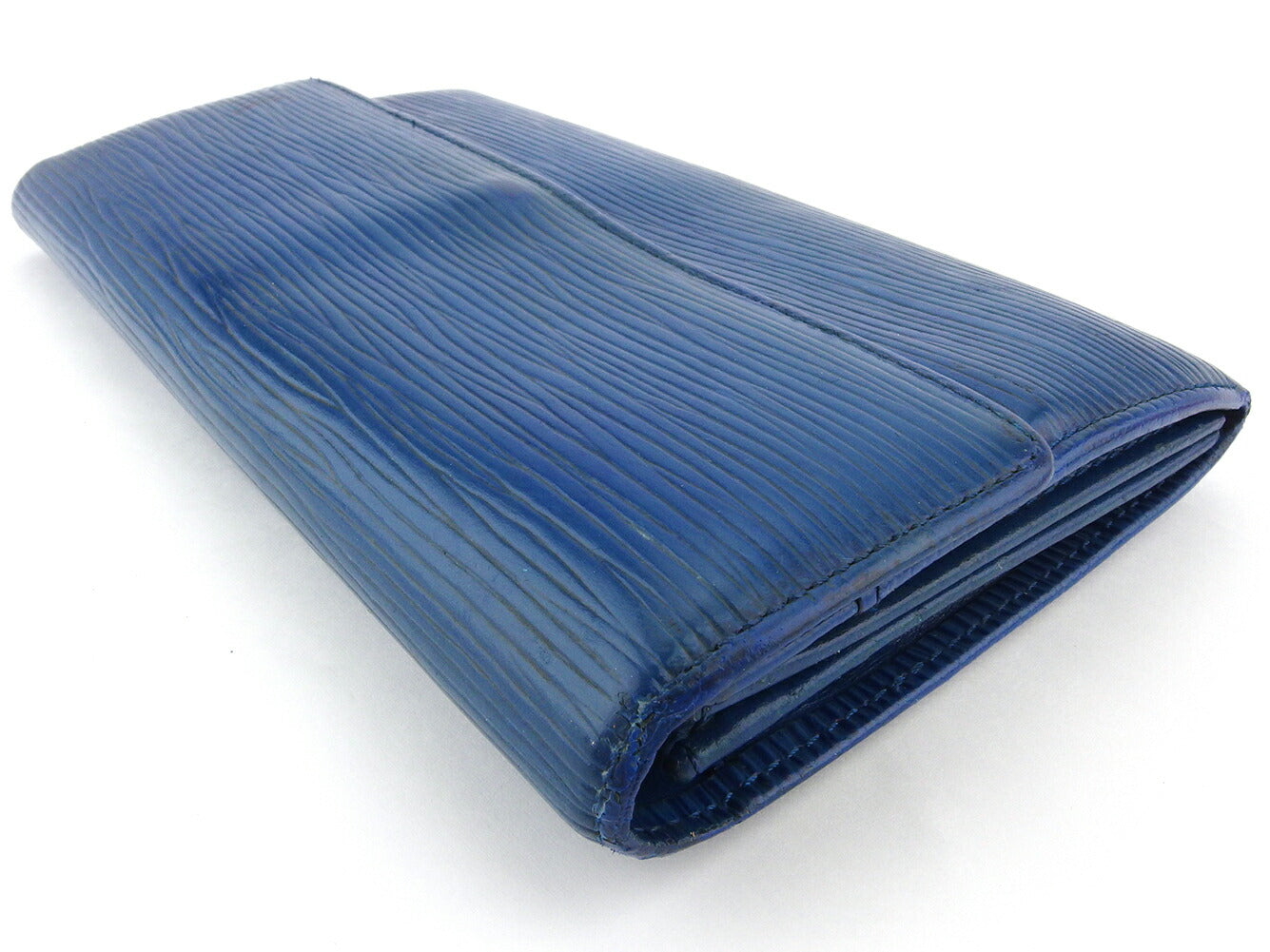 LOUIS VUITTON Long Wallet Purse M63575 Blue gold Pochette Porto Monécredi
