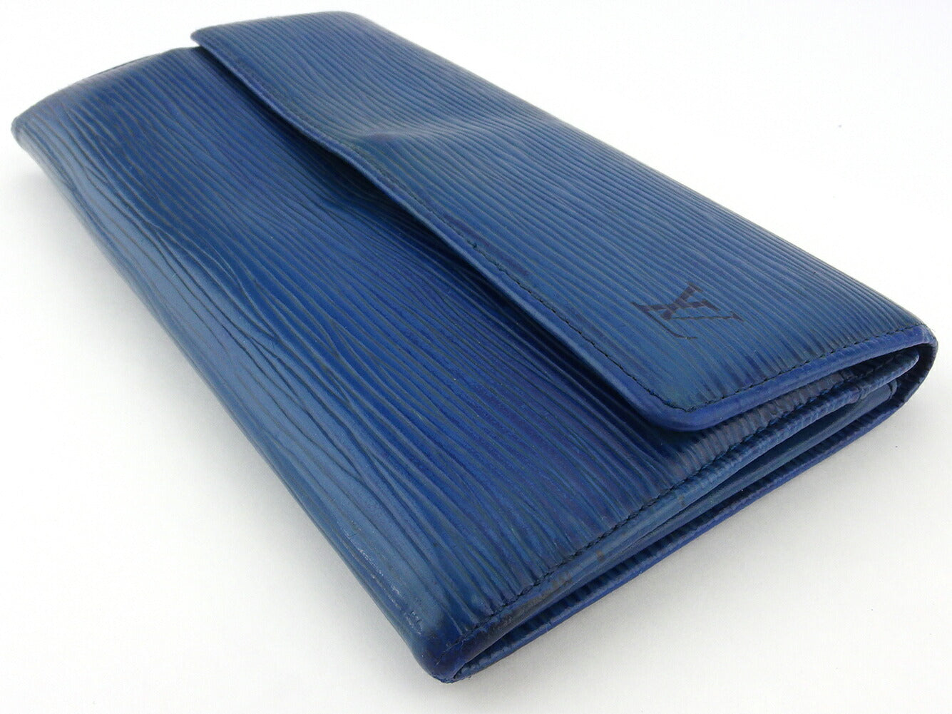 LOUIS VUITTON Long Wallet Purse M63575 Blue gold Pochette Porto Monécredi