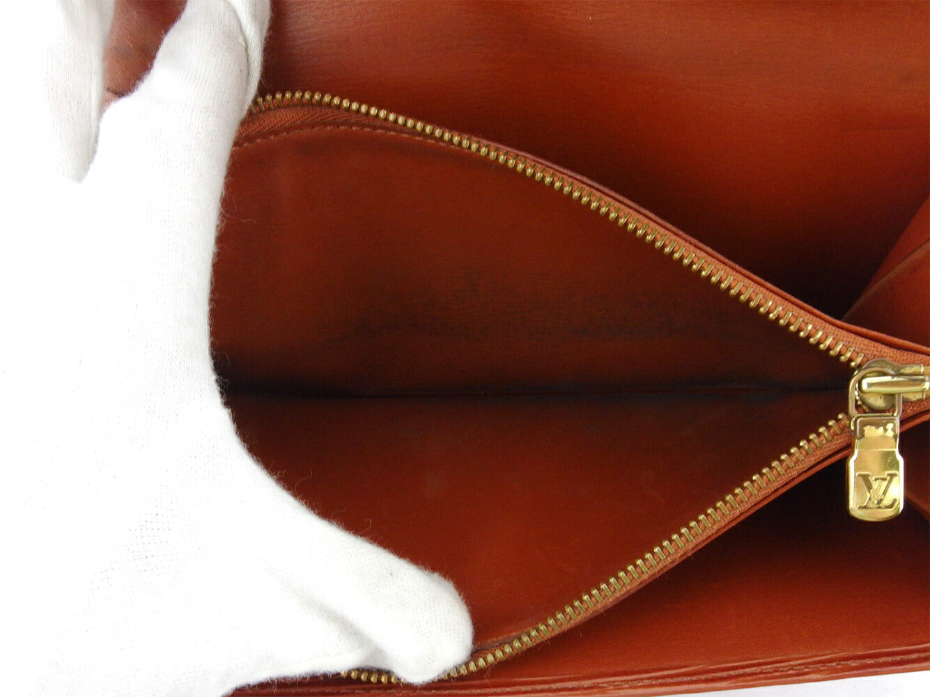 LOUIS VUITTON Long Wallet Purse M63573 Brown gold Pochette Porto Monécredi