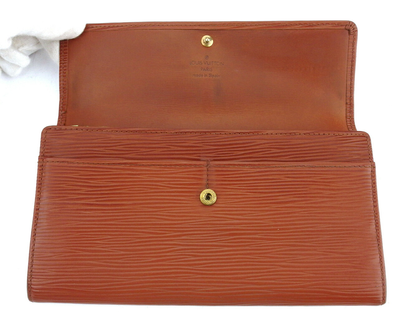 LOUIS VUITTON Long Wallet Purse M63573 Brown gold Pochette Porto Monécredi