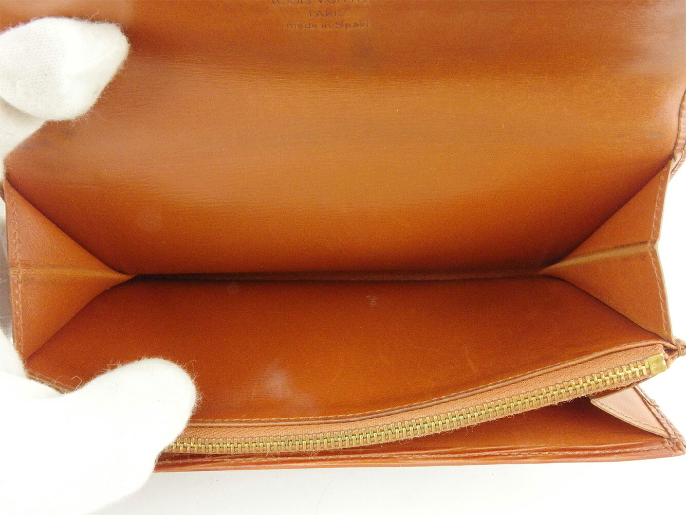 LOUIS VUITTON Long Wallet Purse M63573 Brown gold Pochette Porto Monécredi