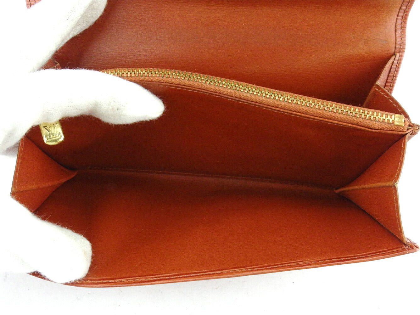 LOUIS VUITTON Long Wallet Purse M63573 Brown gold Pochette Porto Monécredi