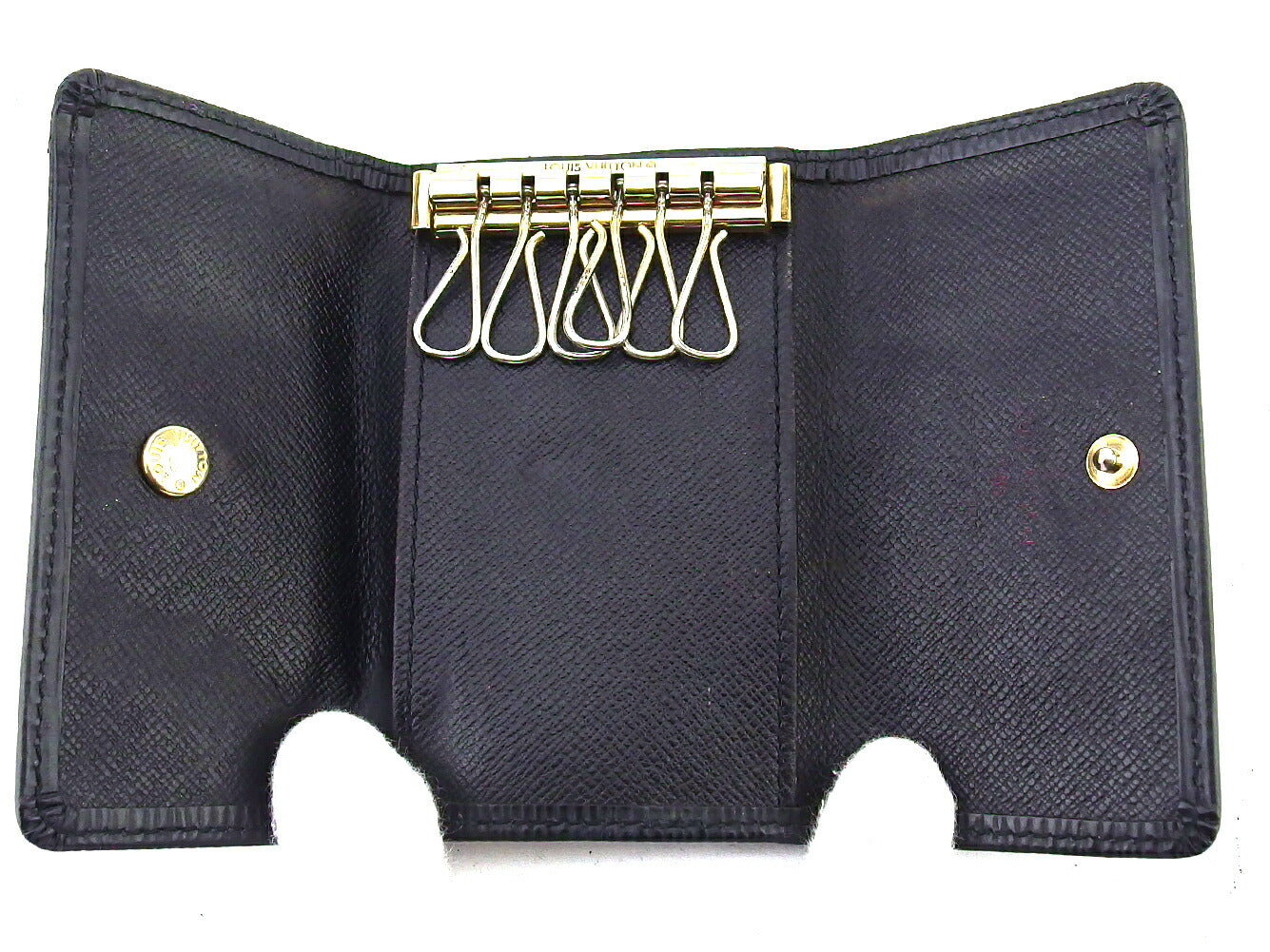 LOUIS VUITTON Key case Key holder M63812 Black gold Multicles6