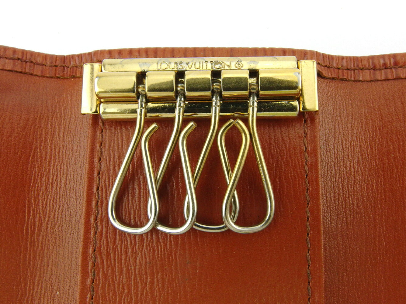 LOUIS VUITTON Key case Key holder M63823 Brown gold Multicles4