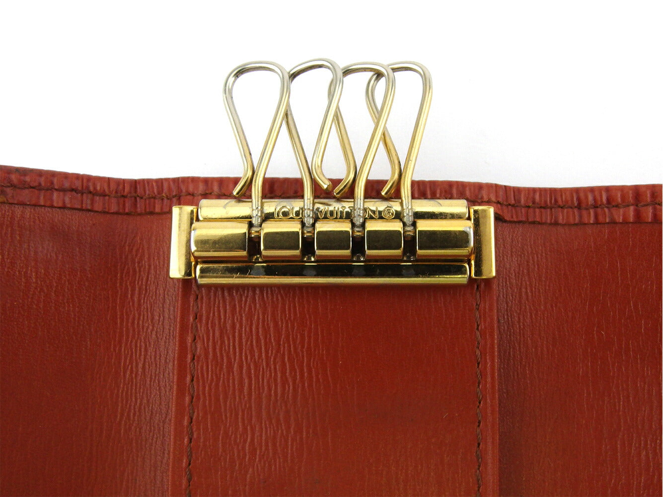 LOUIS VUITTON Key case Key holder M63823 Brown gold Multicles4