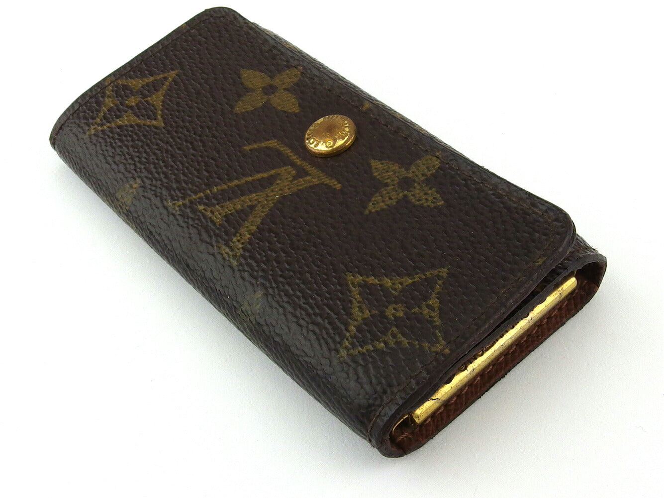 LOUIS VUITTON Key case Key holder M62631 Brown beige gold Multicles4