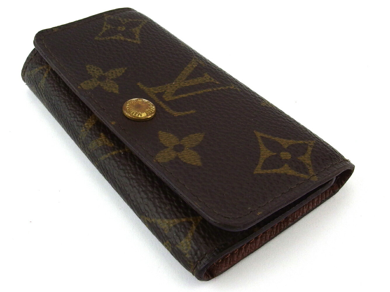 LOUIS VUITTON Key case Key holder M62631 Brown beige gold Multicles4