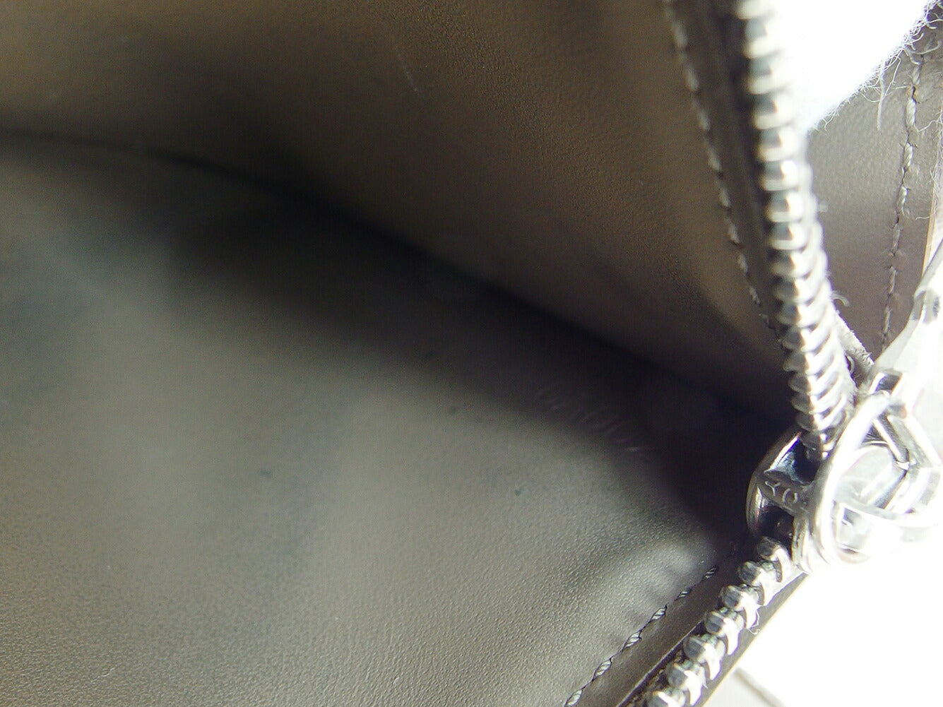 LOUIS VUITTON Long Wallet Purse M6357C Gray Brown Silver Pochette Porto Monécredi