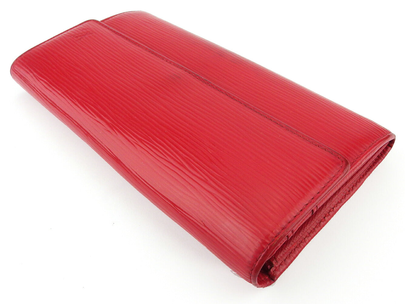 LOUIS VUITTON Long Wallet Purse Red Silver Portefeuille Sarah