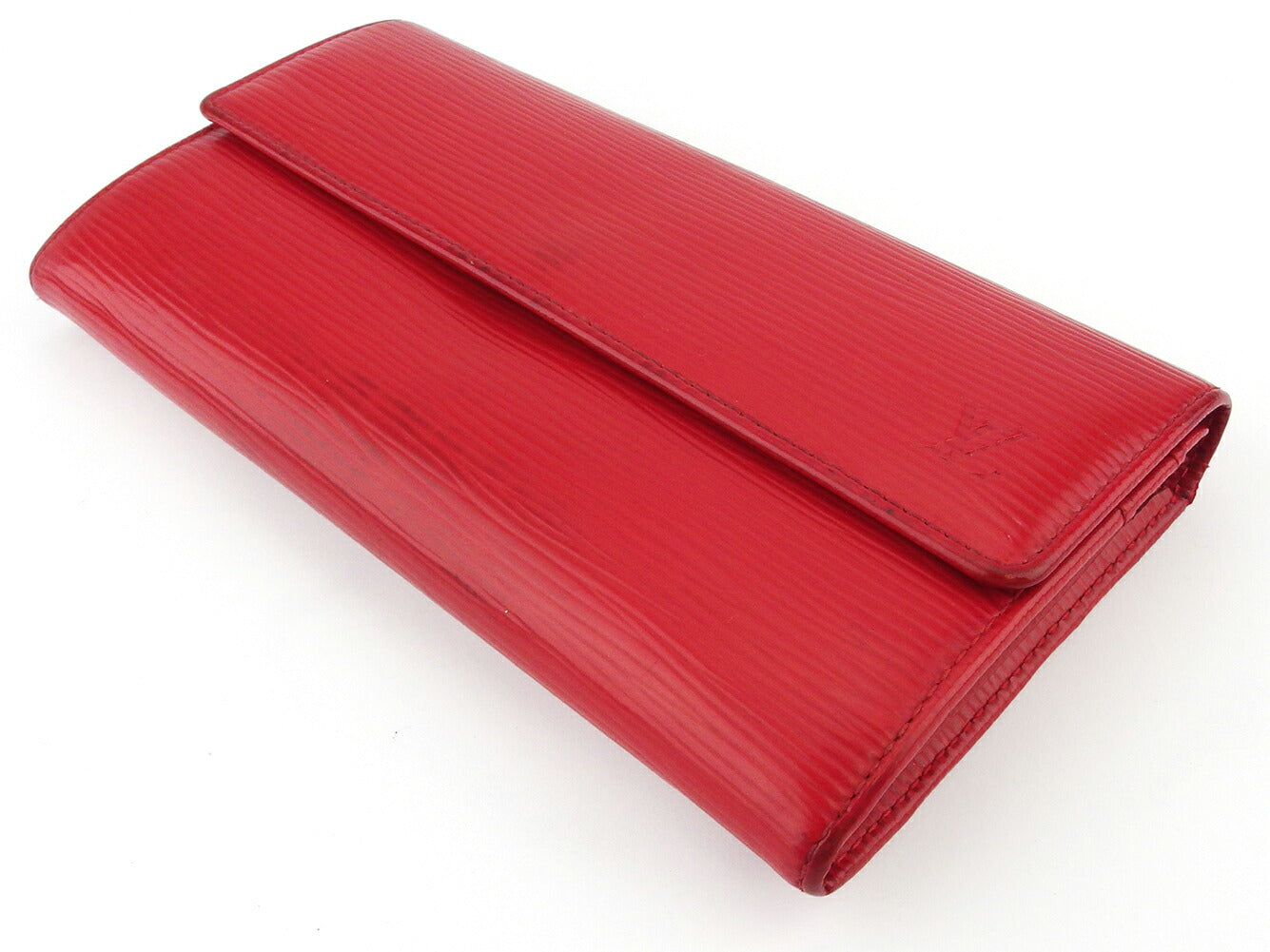 LOUIS VUITTON Long Wallet Purse Red Silver Portefeuille Sarah