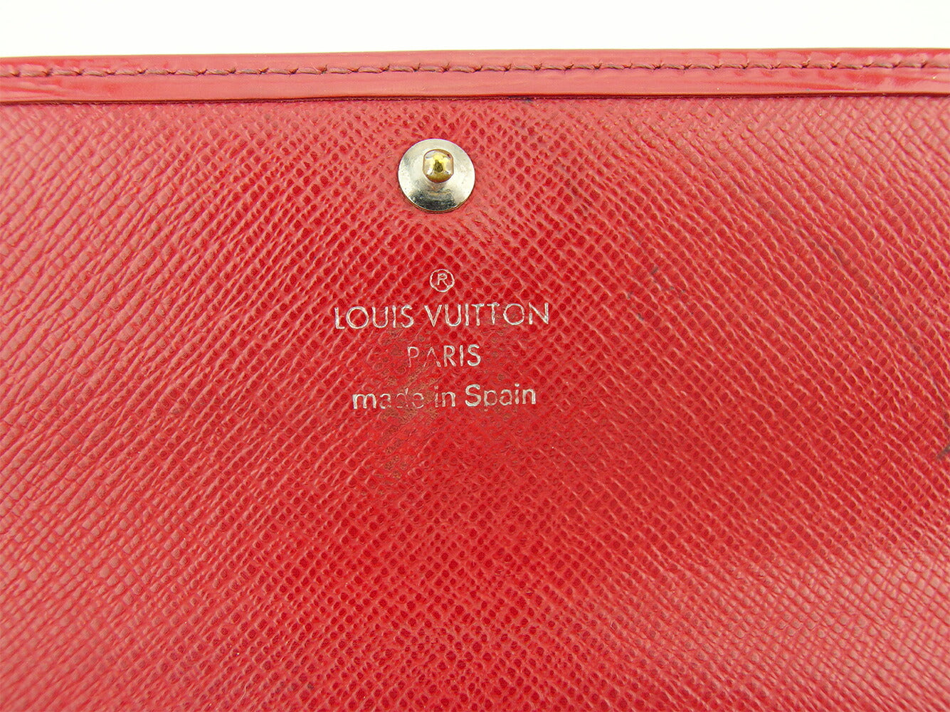 LOUIS VUITTON Long Wallet Purse Red Silver Portefeuille Sarah