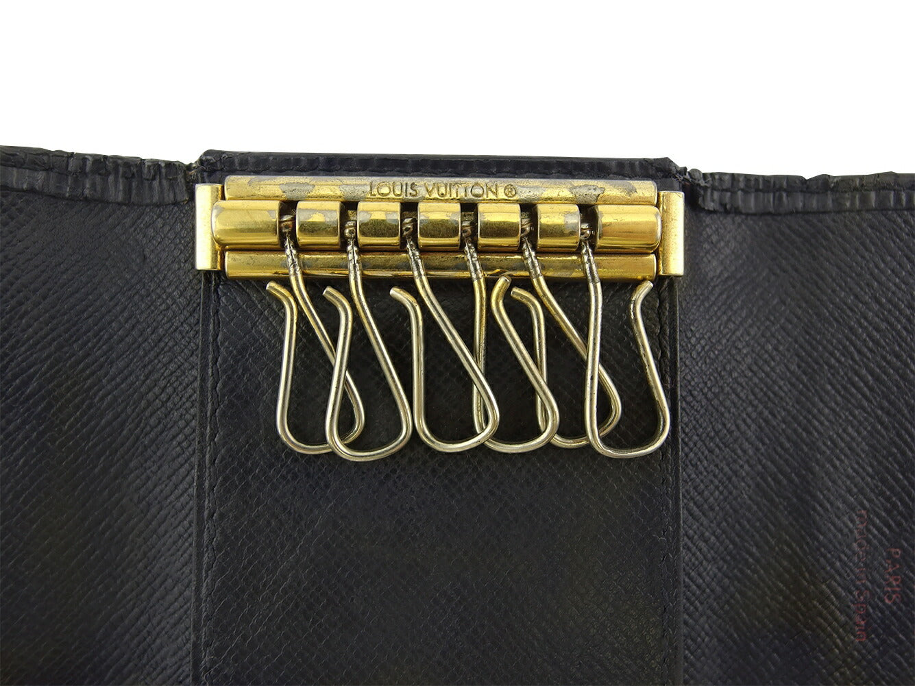 LOUIS VUITTON Key case Key holder M63812 Black gold Multicles6