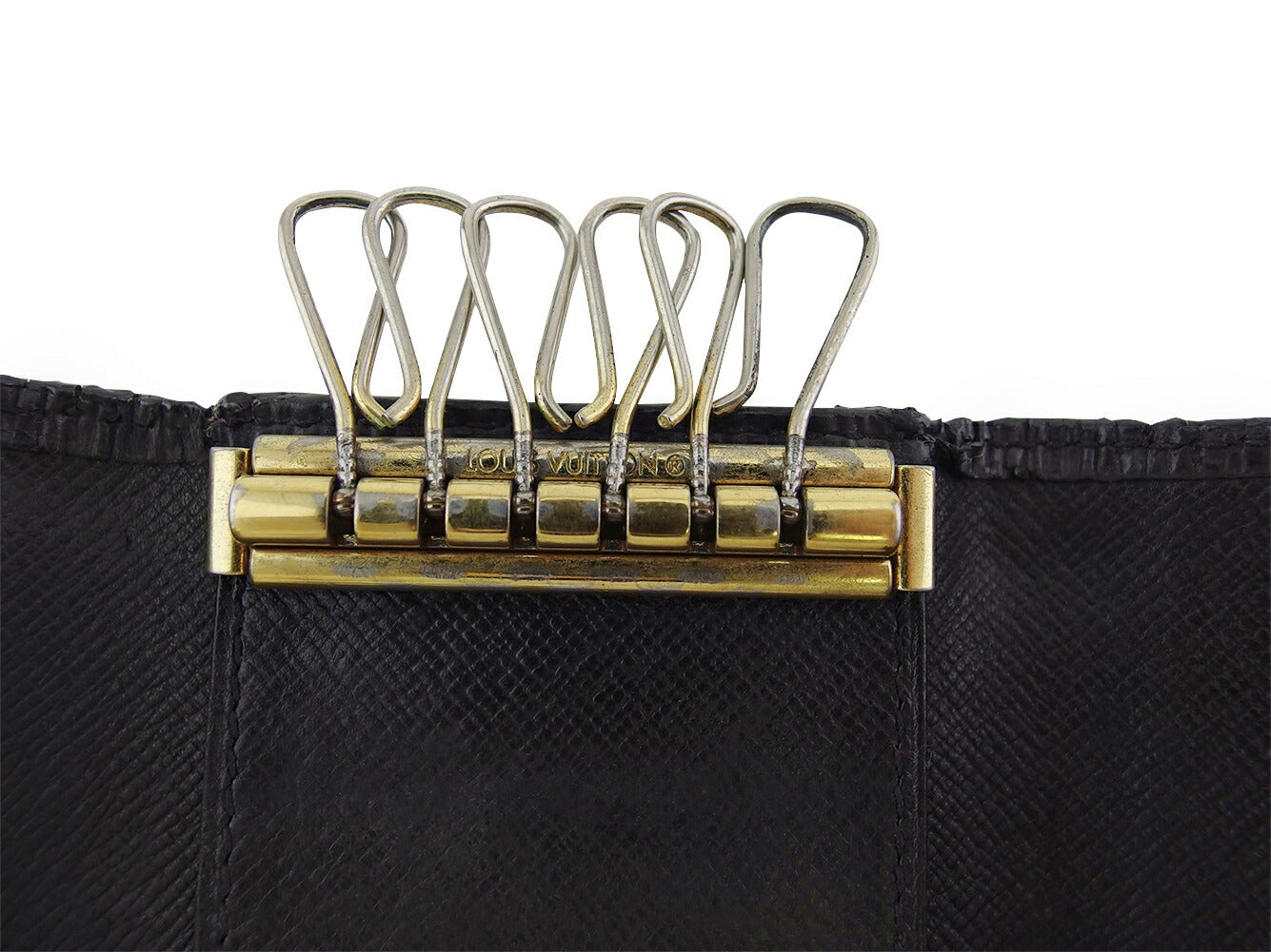 LOUIS VUITTON Key case Key holder M63812 Black gold Multicles6