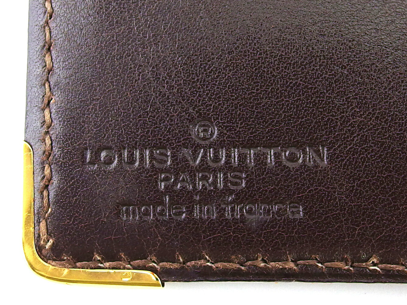 LOUIS VUITTON Bill Compartment No.254 Brown beige gold vintage