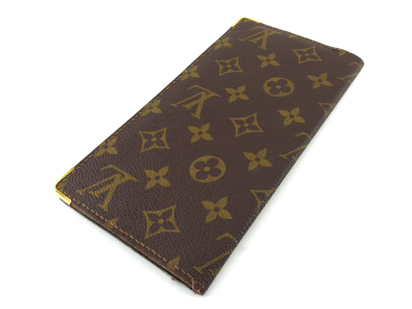 LOUIS VUITTON Bill Compartment No.254 Brown beige gold vintage