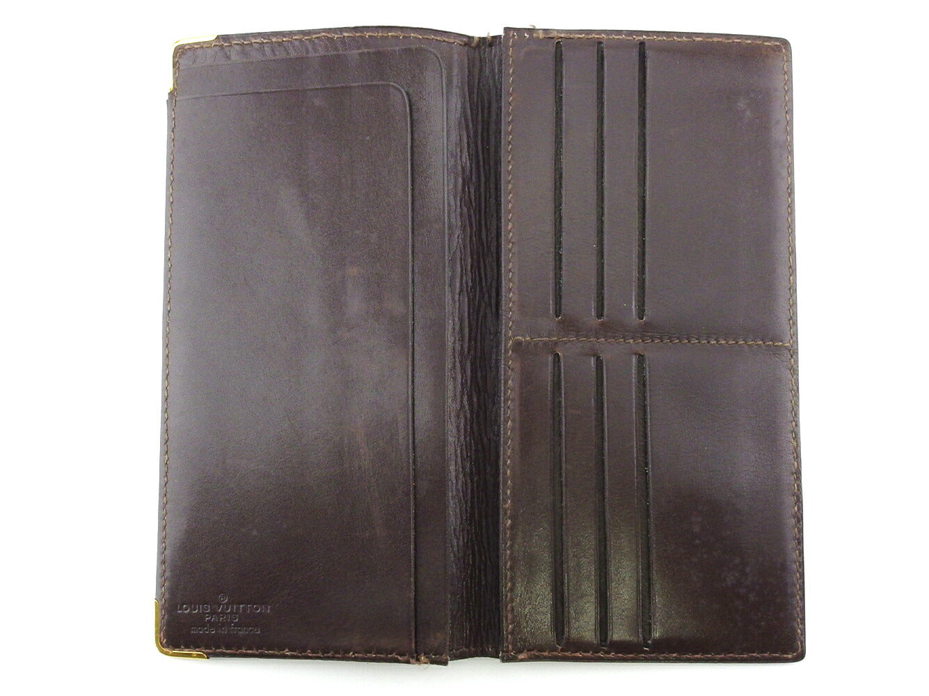LOUIS VUITTON Bill Compartment No.254 Brown beige gold vintage