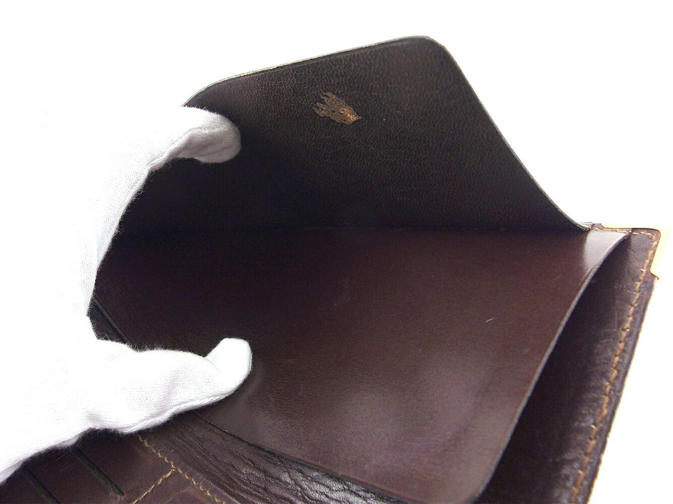 LOUIS VUITTON Bill Compartment No.254 Brown beige gold vintage