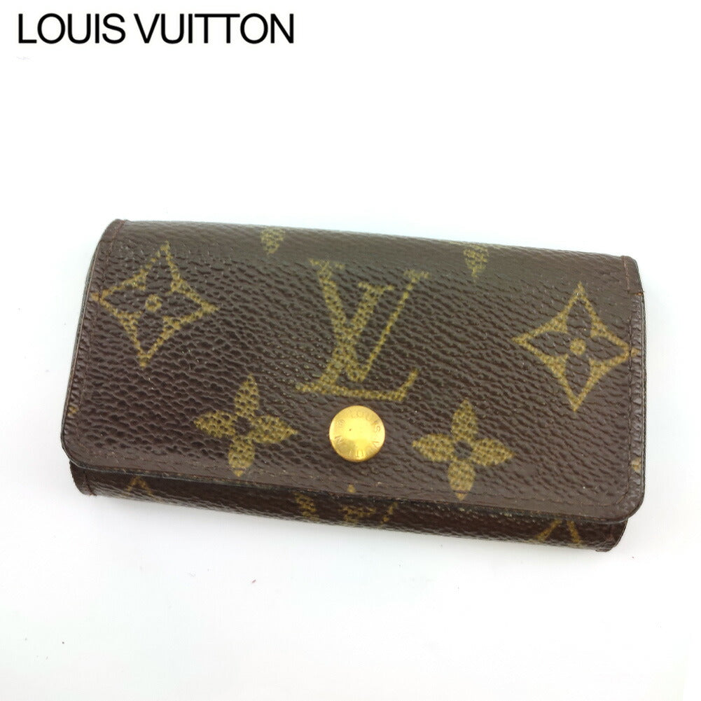 LOUIS VUITTON Key case Key holder M62631 Brown beige gold Multicles4