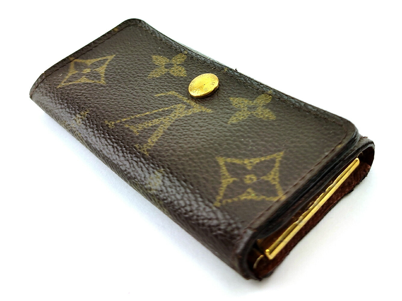 LOUIS VUITTON Key case Key holder M62631 Brown beige gold Multicles4