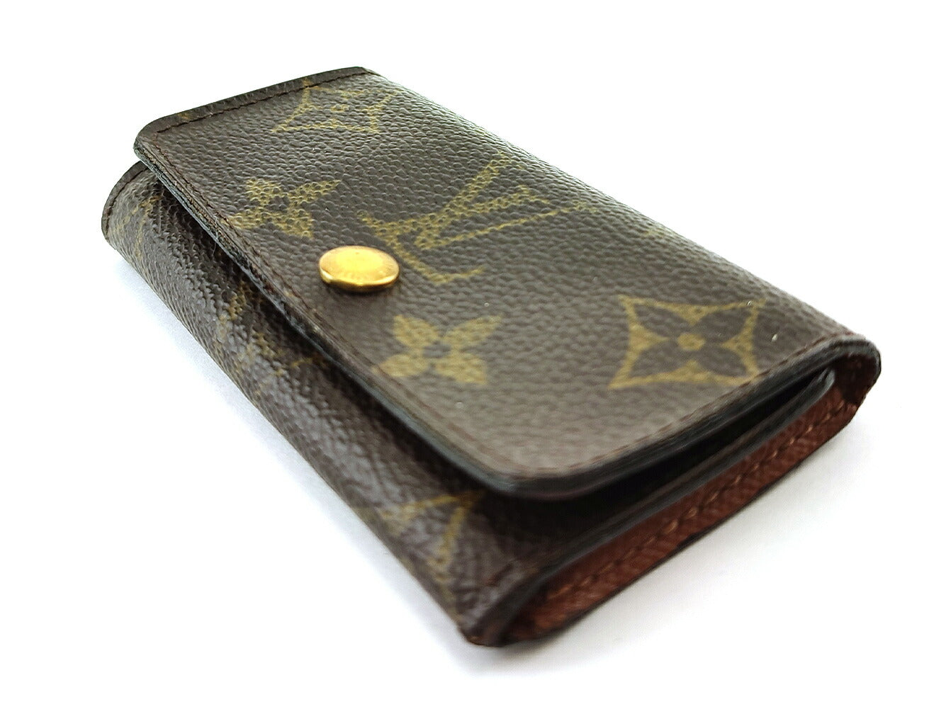 LOUIS VUITTON Key case Key holder M62631 Brown beige gold Multicles4