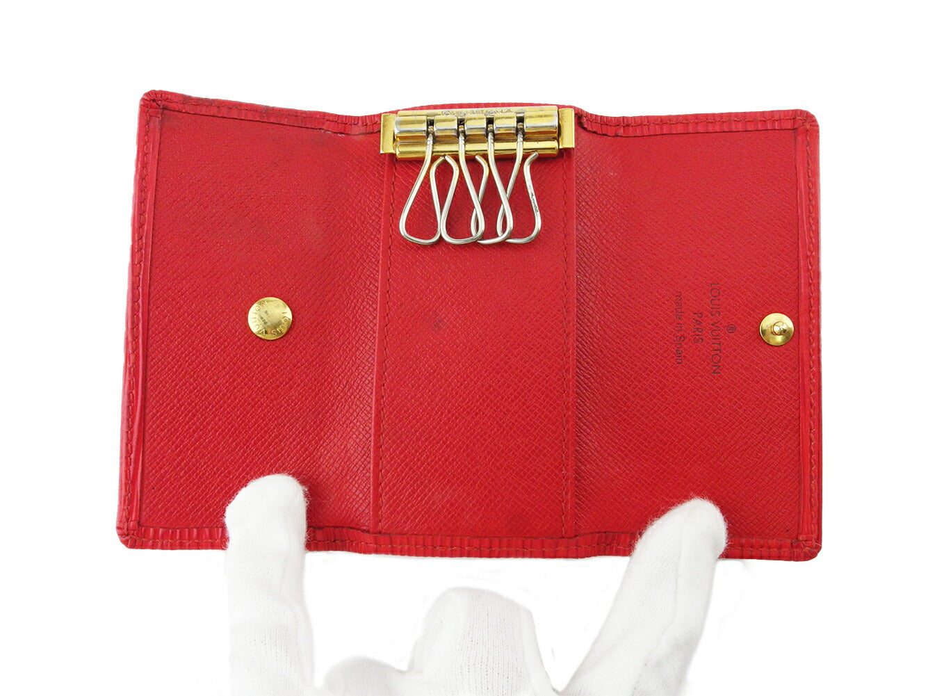 LOUIS VUITTON Key case Key holder M63827 Red gold Multicles4