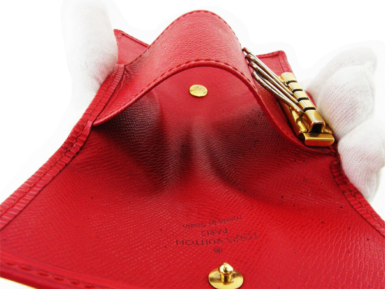 LOUIS VUITTON Key case Key holder M63827 Red gold Multicles4