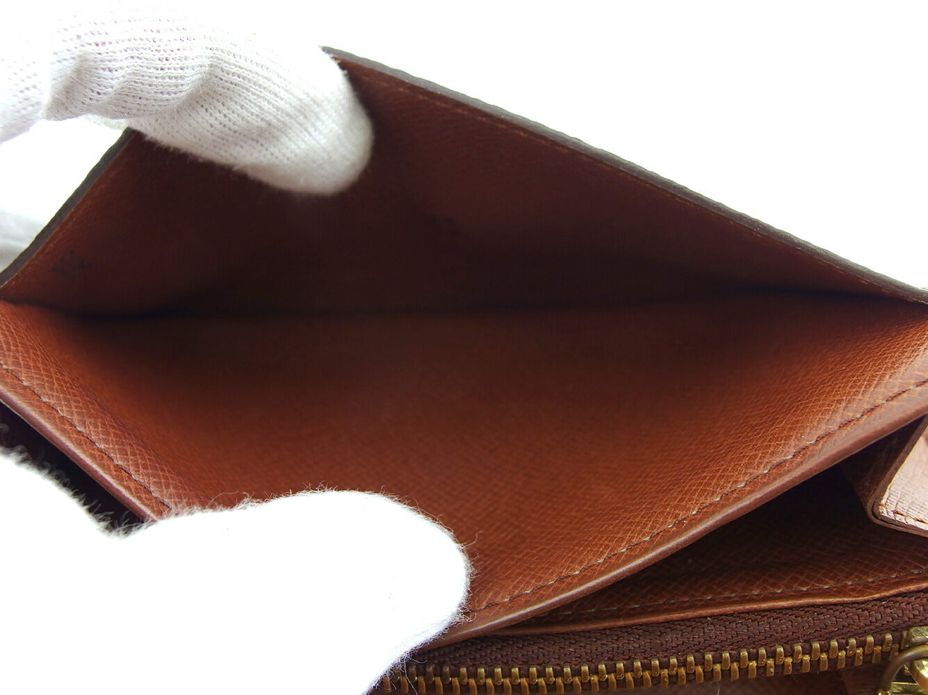 LOUIS VUITTON Bifold Wallet M61735 Brown beige gold Porto Monezup