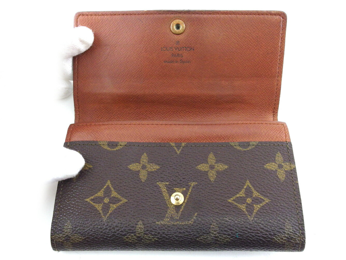 LOUIS VUITTON Bifold Wallet M61735 Brown beige gold Porto Monezup