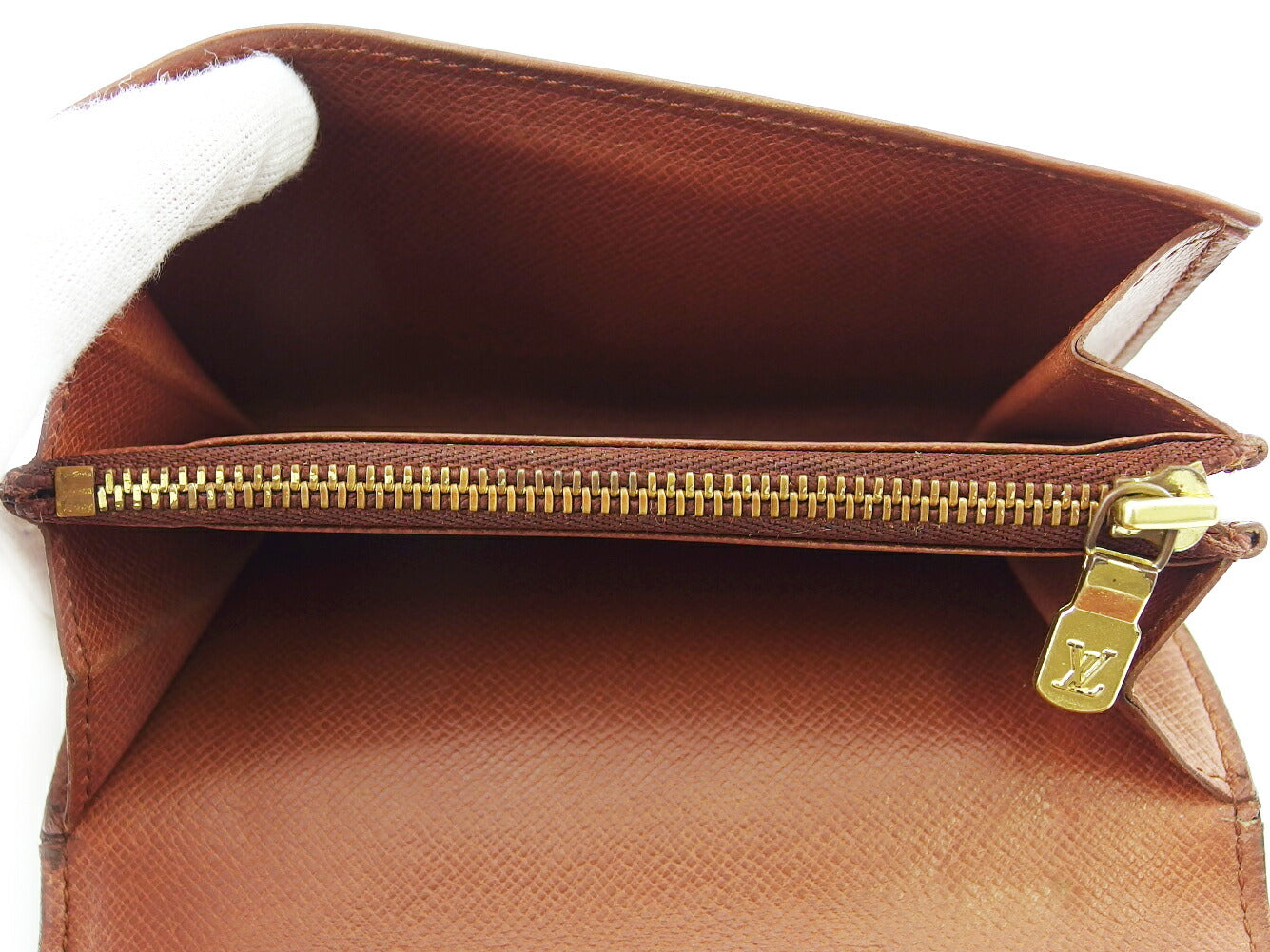 LOUIS VUITTON Bifold Wallet M61735 Brown beige gold Porto Monezup
