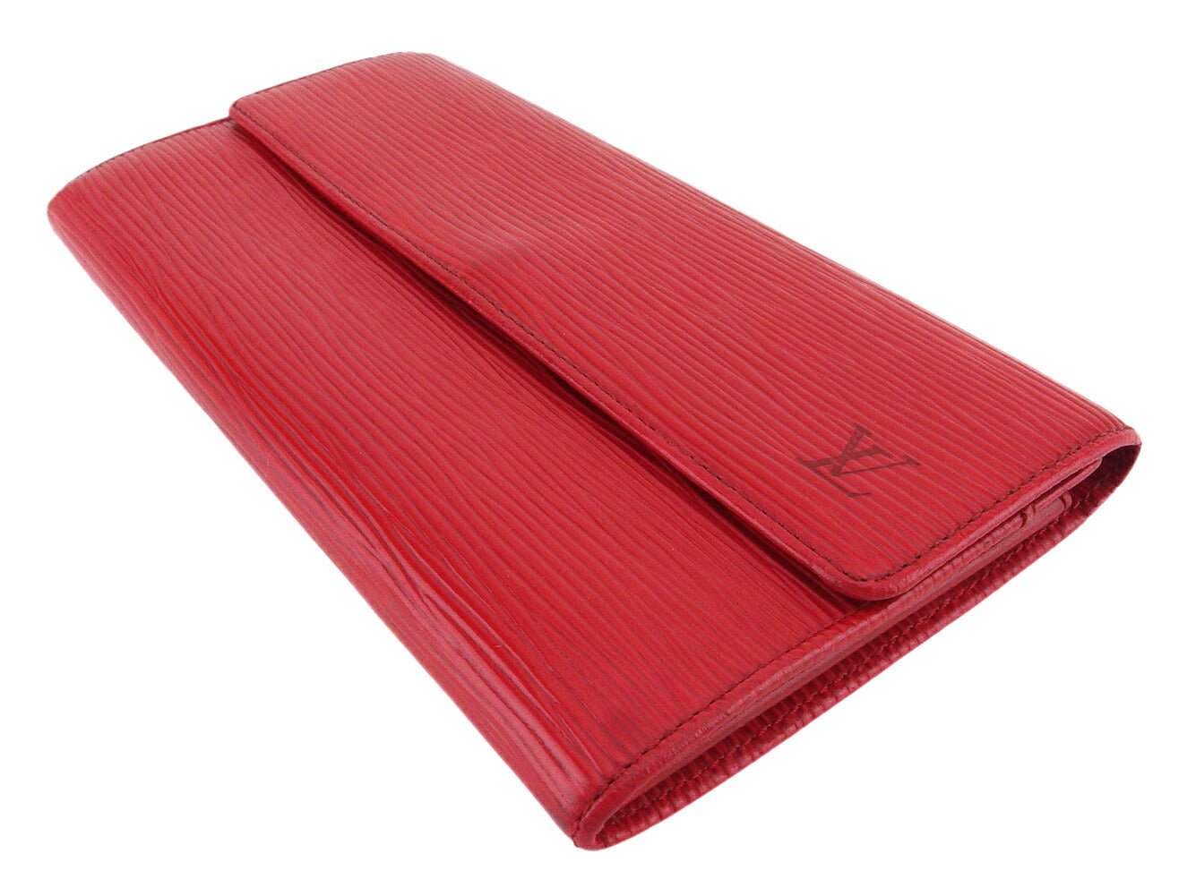 LOUIS VUITTON Long Wallet Purse M63577 Red gold Pochette Porto Monécredi