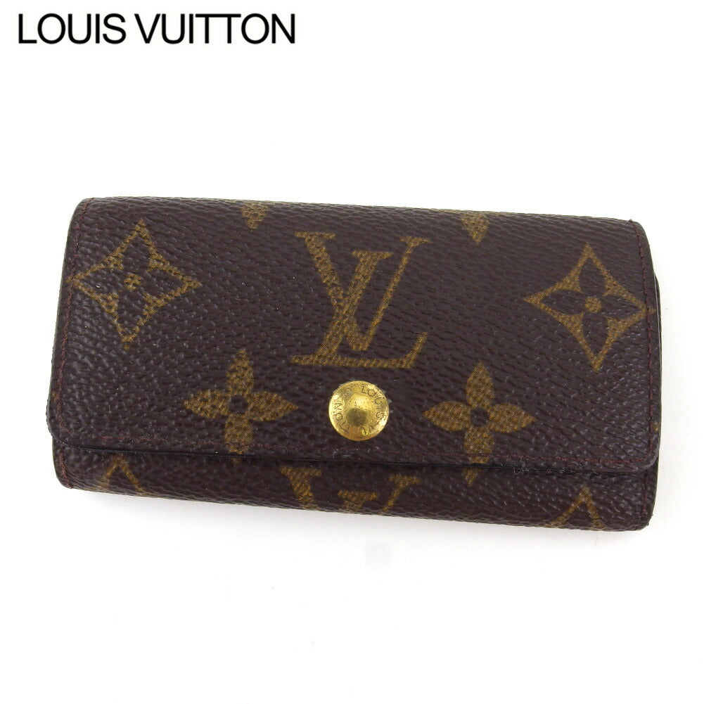 LOUIS VUITTON Key case Key holder M62631 Brown beige gold Multicles4