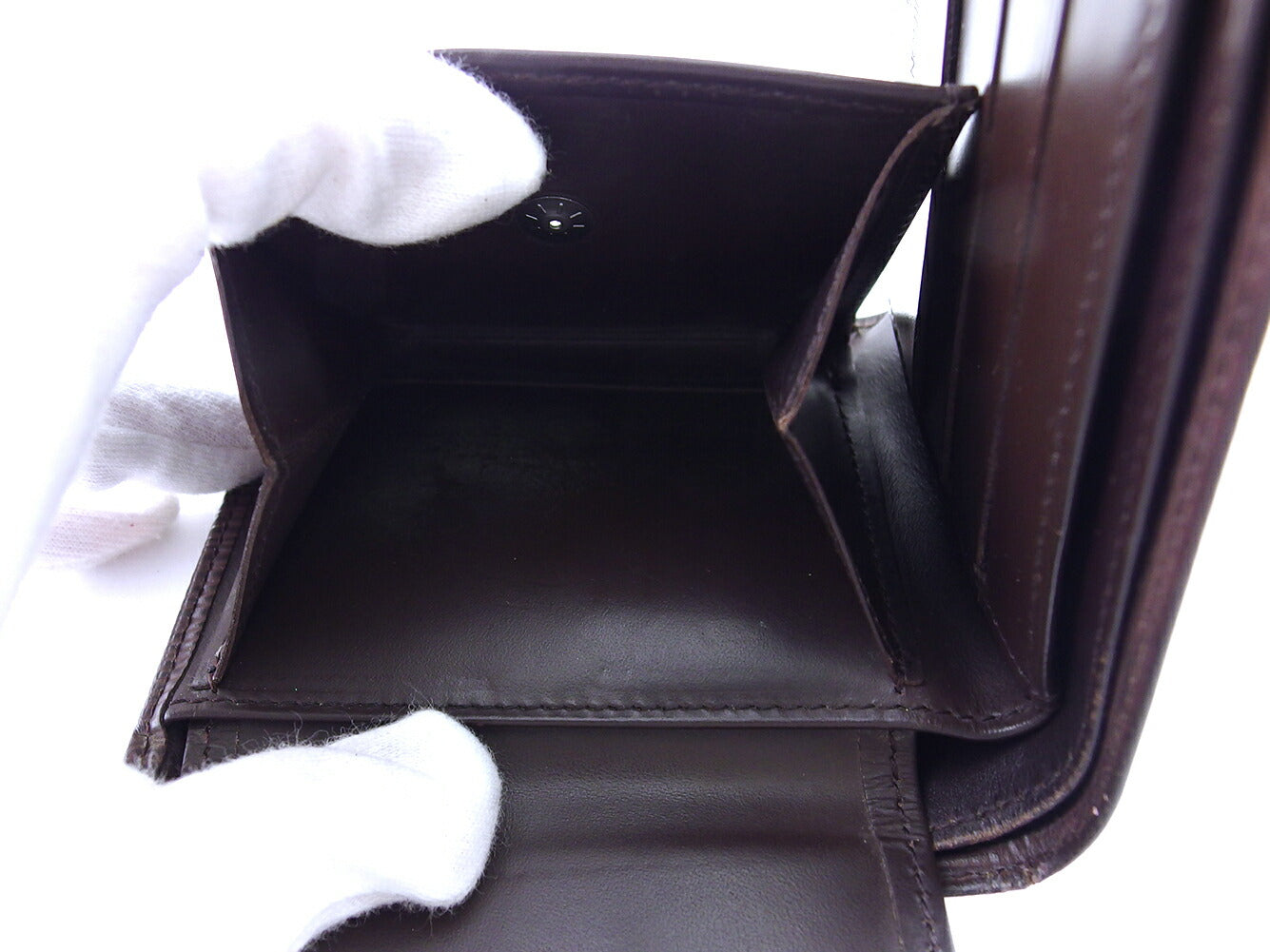 LOUIS VUITTON Bifold Wallet M6354D Brown Porte Billets Cartes Crdit Monet