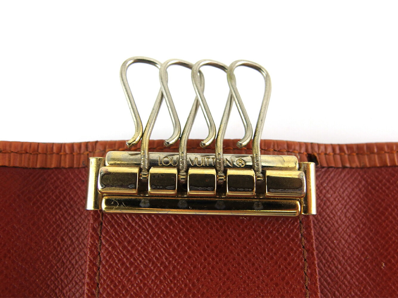 LOUIS VUITTON Key case Key holder M63828 Light brown gold Multicles4
