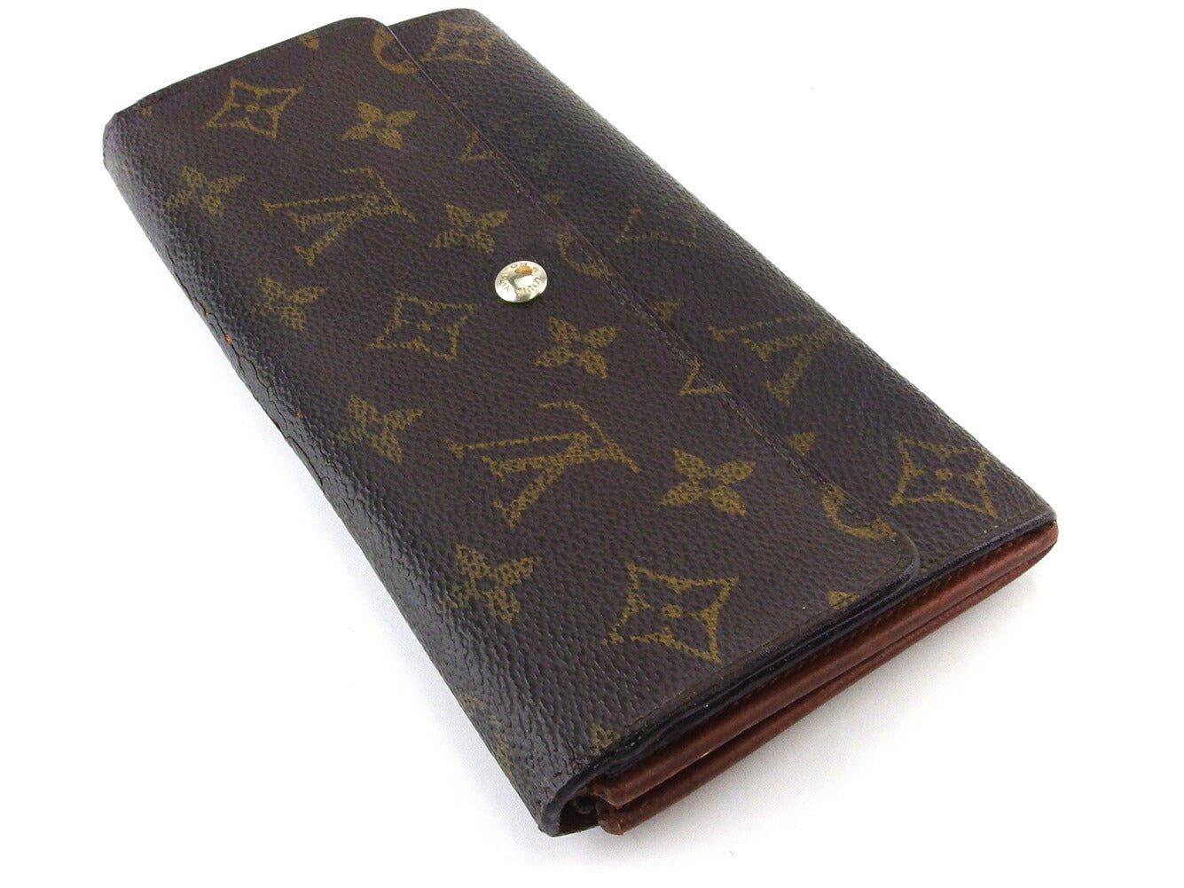 LOUIS VUITTON Long Wallet Purse M61724 Brown beige Pochette Porto Monécredi