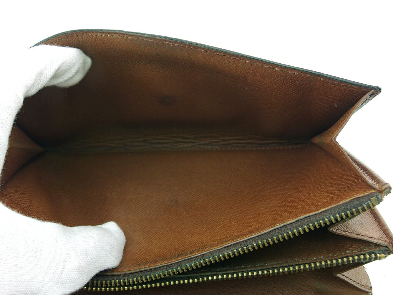 LOUIS VUITTON Long Wallet Purse M61724 Brown beige Pochette Porto Monécredi